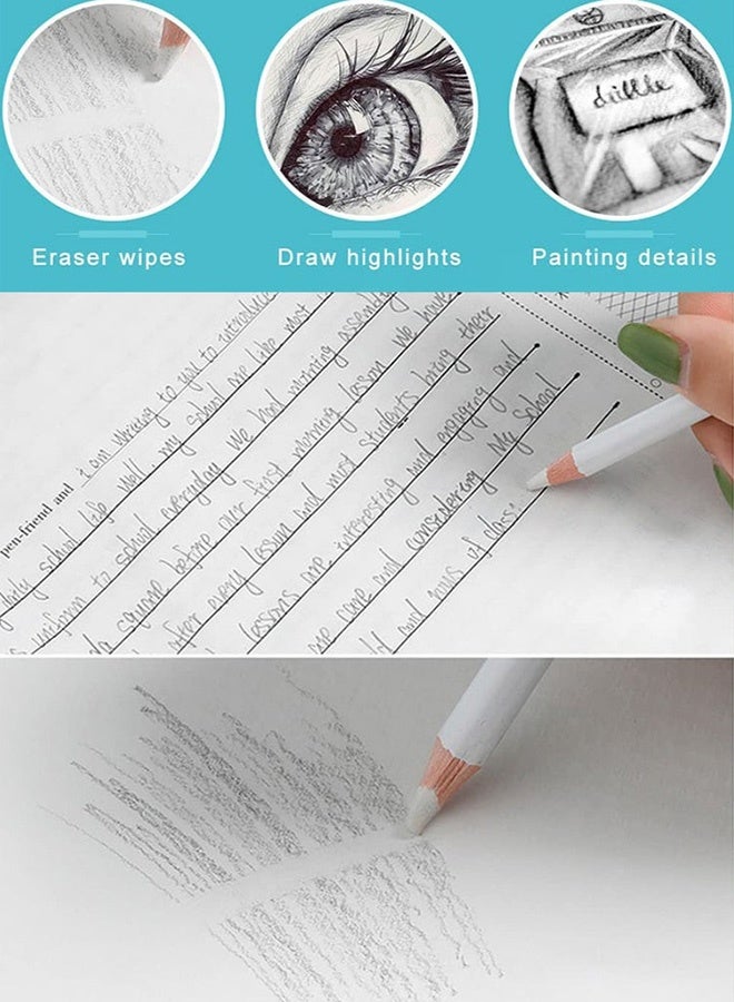 10 قطع من مجموعة ممحاة وفرشاة متعددة الوظائف ممحاة قلم رصاص بيضاء ممحاة تفاصيل دقيقة للأطفال الفنانين الرسم بالفحم الرسم المكتب المدرسة لوازم المعلمين - Image 3